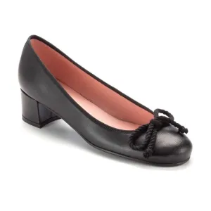 47552 - Black Soft Leather Heel for Teen/Women by Pretty Ballerinas