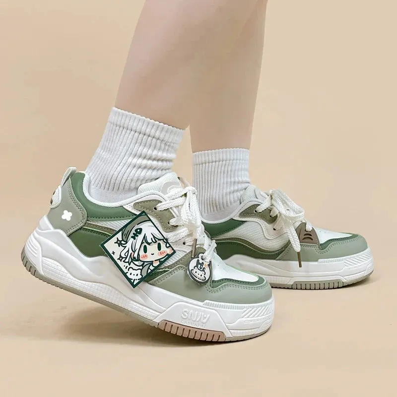 Adventurous Girly Chunky Green Shoes - Women's