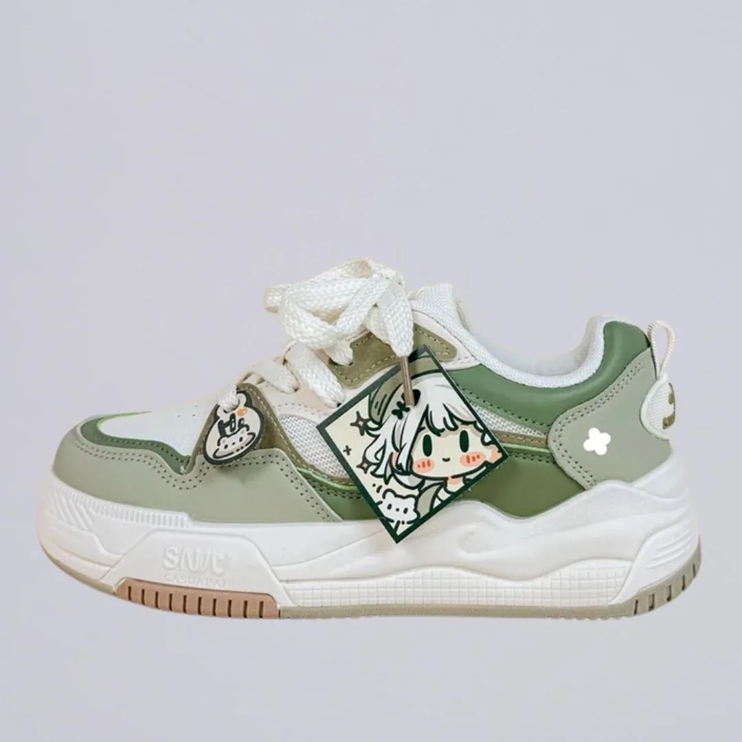 Adventurous Girly Chunky Green Shoes - Women's