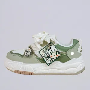 Adventurous Girly Chunky Green Shoes - Women's