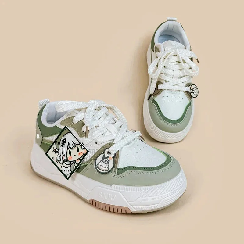 Adventurous Girly Chunky Green Shoes - Women's