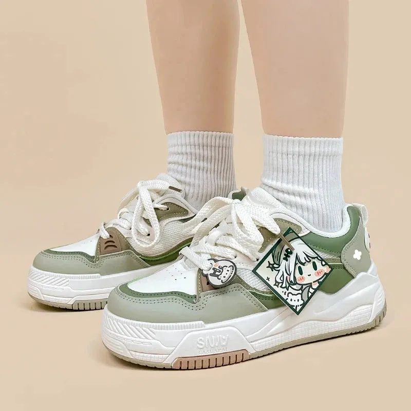 Adventurous Girly Chunky Green Shoes - Women's