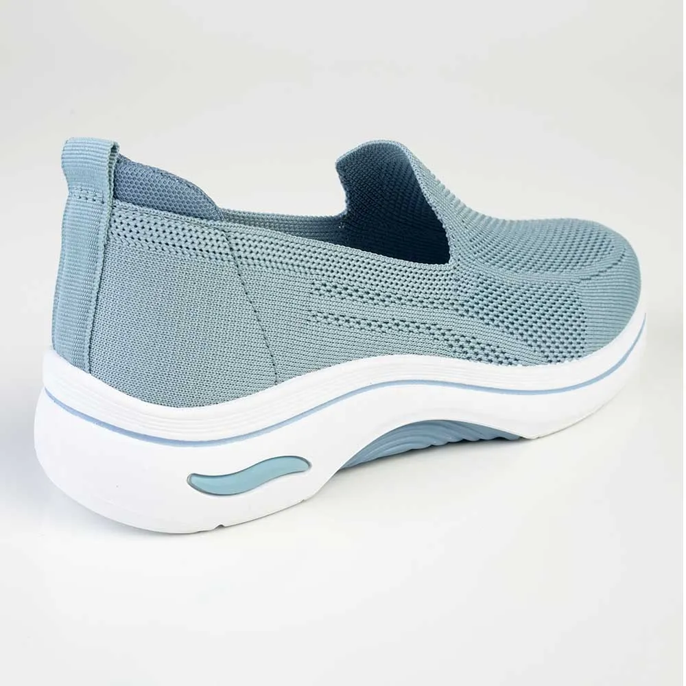 Alessio Fly Knit Slip On Sneaker  - Petrol Blue / White