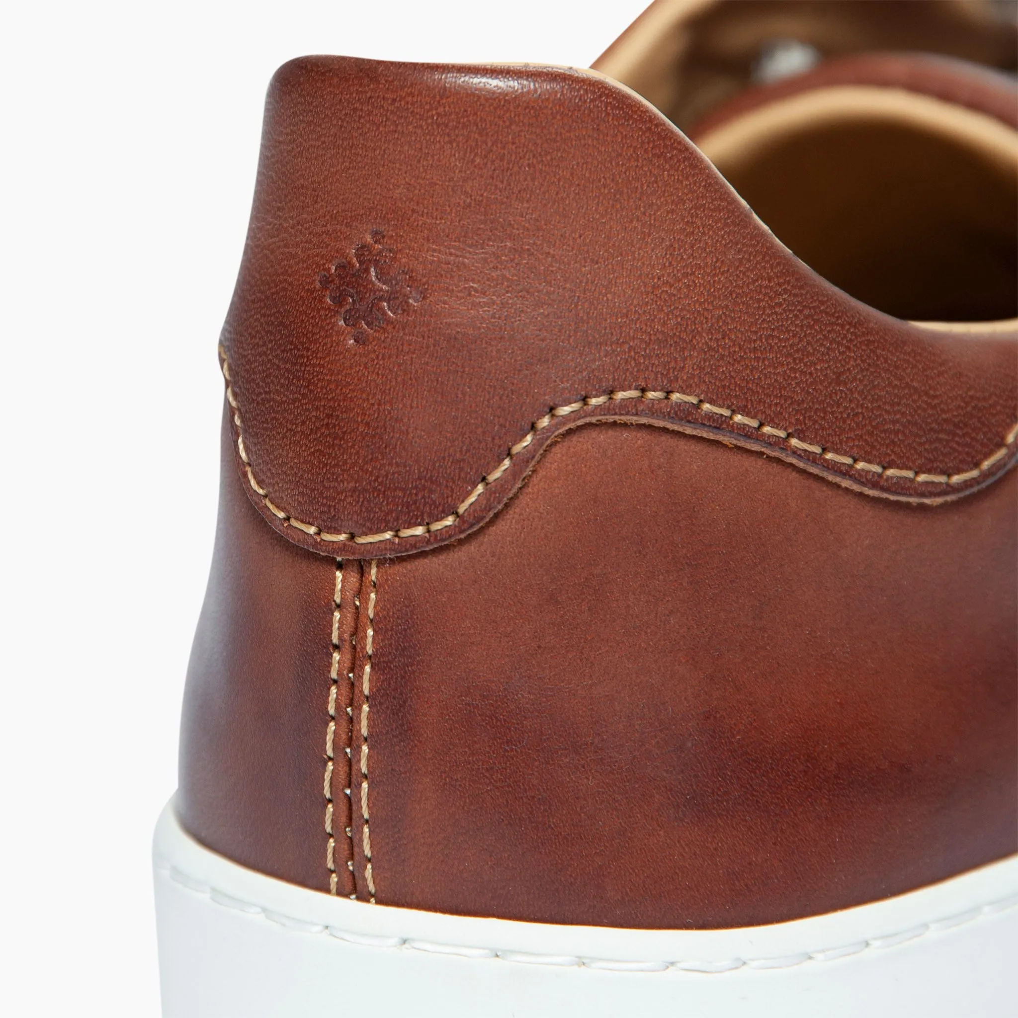 Amir soft nappa with manual finishing leather sneaker (cuoio)