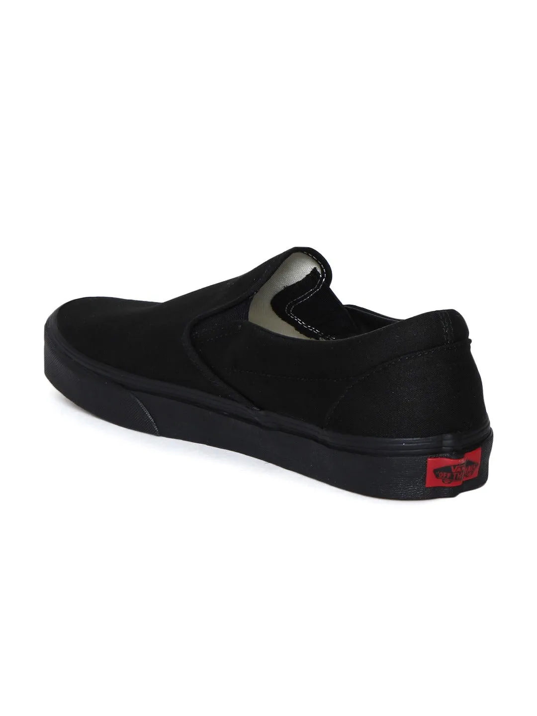 Black Solid Slip-On Sneakers