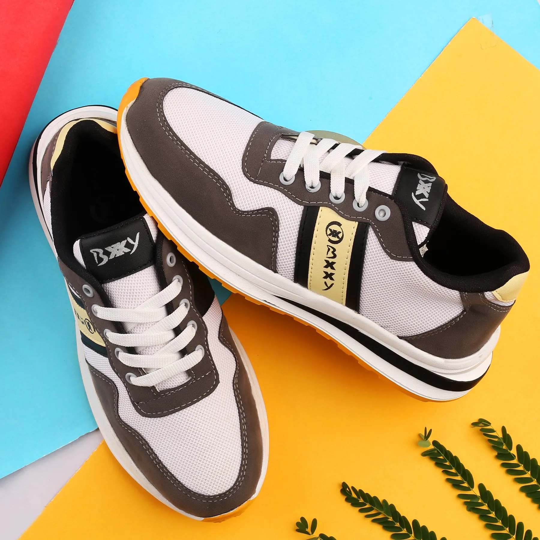 Bxxy's Faux Leather Trendiest Sports Casual Shoes for Men