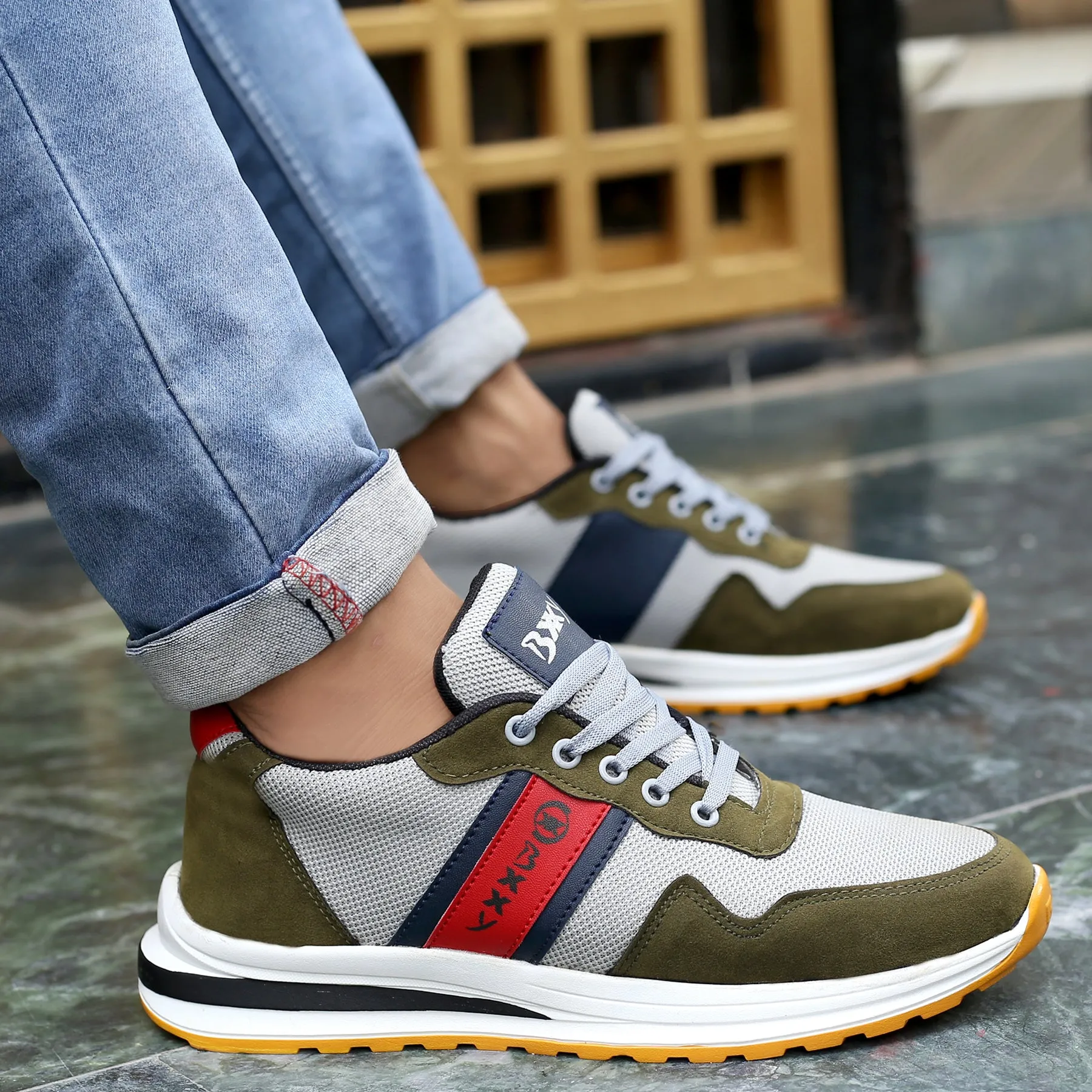 Bxxy's Faux Leather Trendiest Sports Casual Shoes for Men