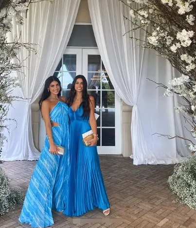 Chic Blue A-line Prom Dress,Blue Formal Gown Y6373