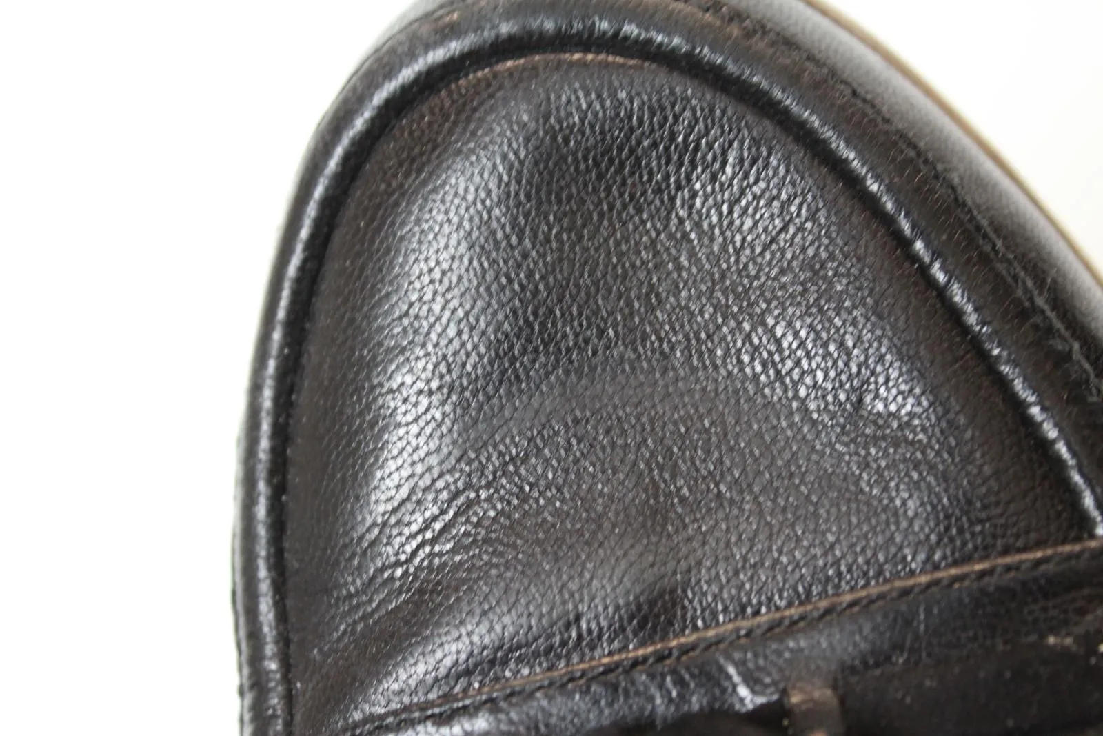 CLARKS Ladies Black Leather Tassel Trim Slip On Flat Casual Shoes EU39 UK6
